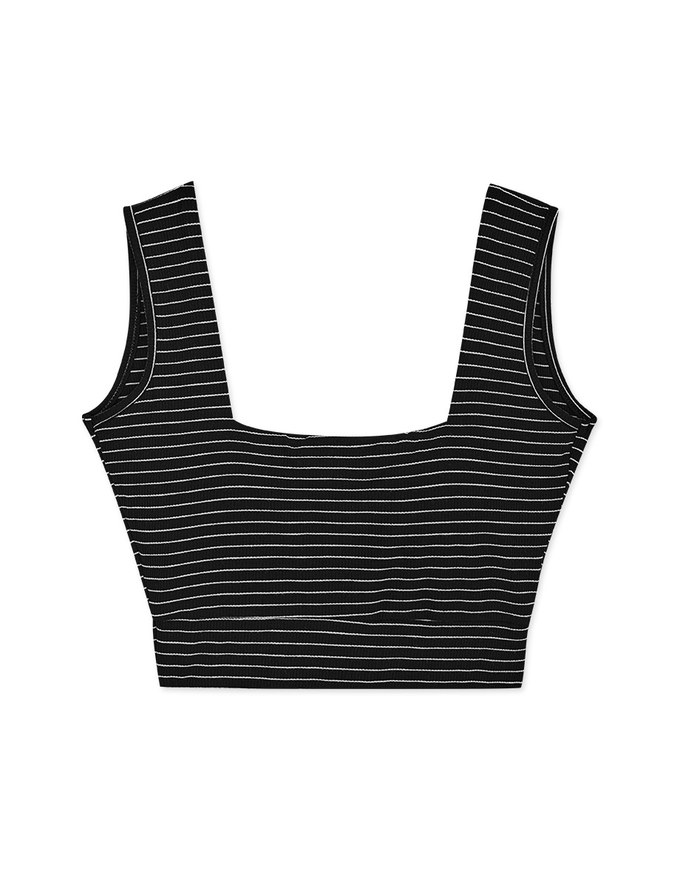Striped Hollow Low Back Vest (With Padding)