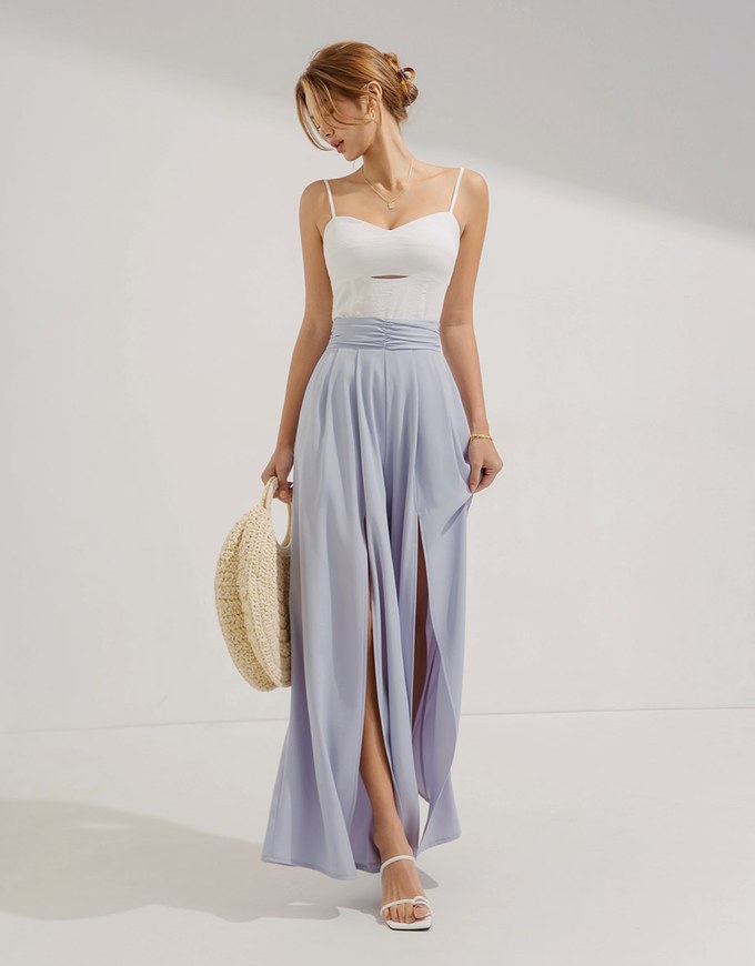 Hollow Shape Thin Shoulder Tank Top(With Padding)