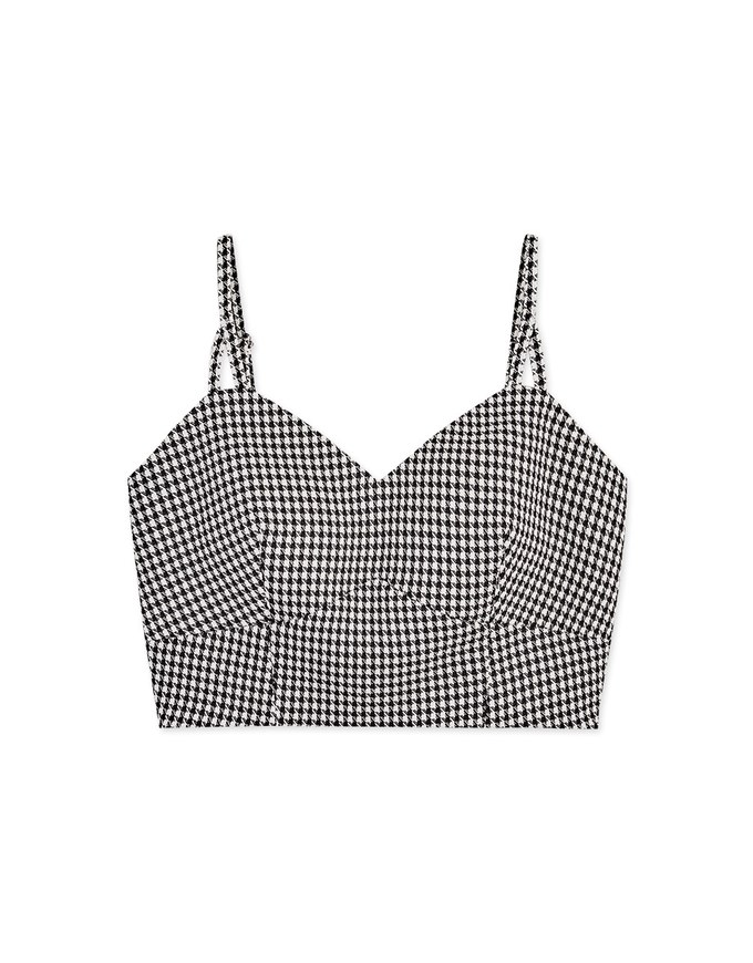 Houndstooth Cami Vest (With Padding)