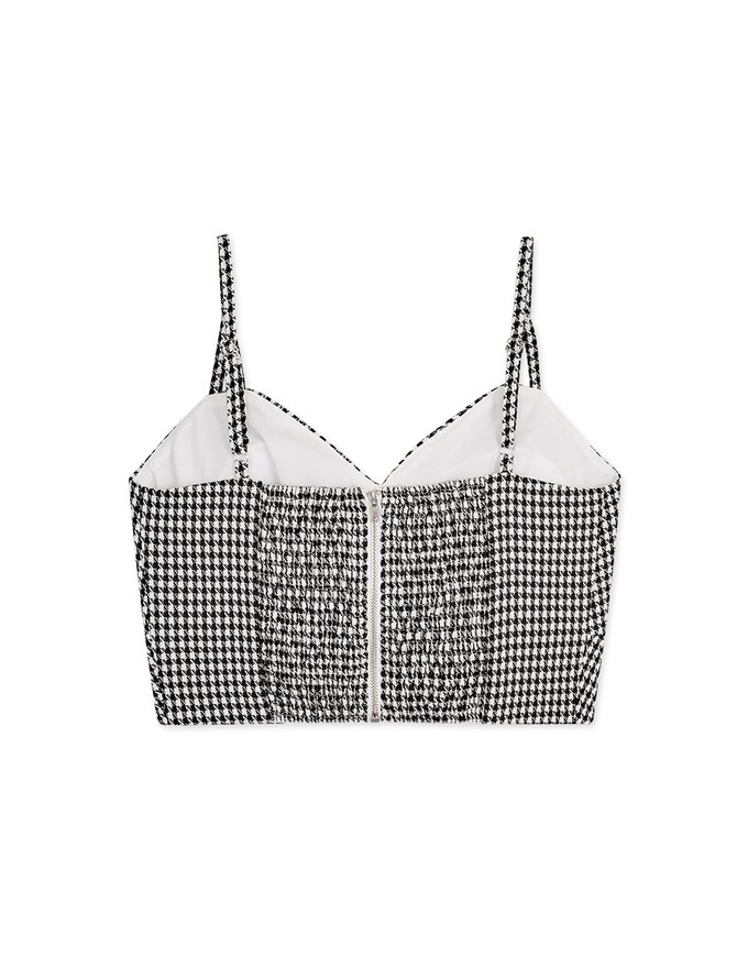 Houndstooth Cami Vest (With Padding)