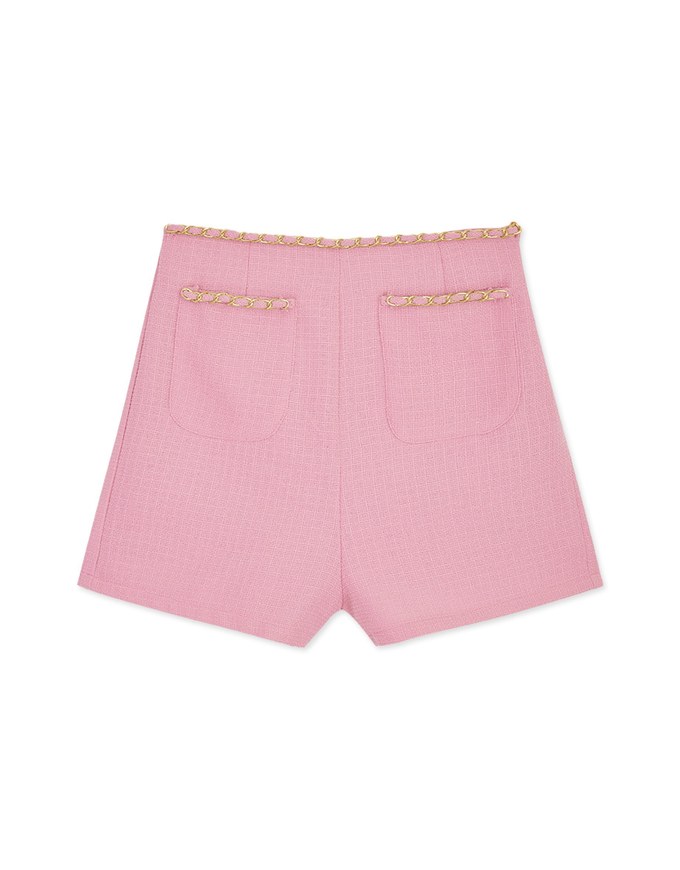 Chic Gold Chain Double Pocket Shorts
