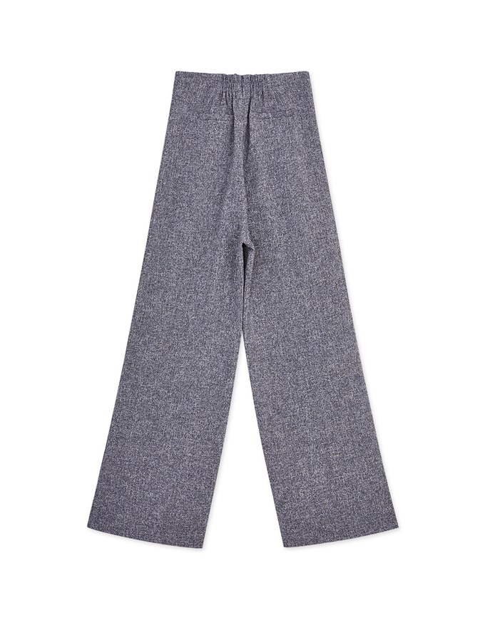 Floral   Tweed Pleated Wide Trousers