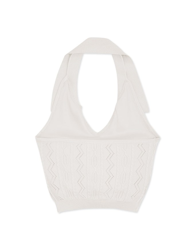 Lapel Knit Fitted Tank Top (With Padding)