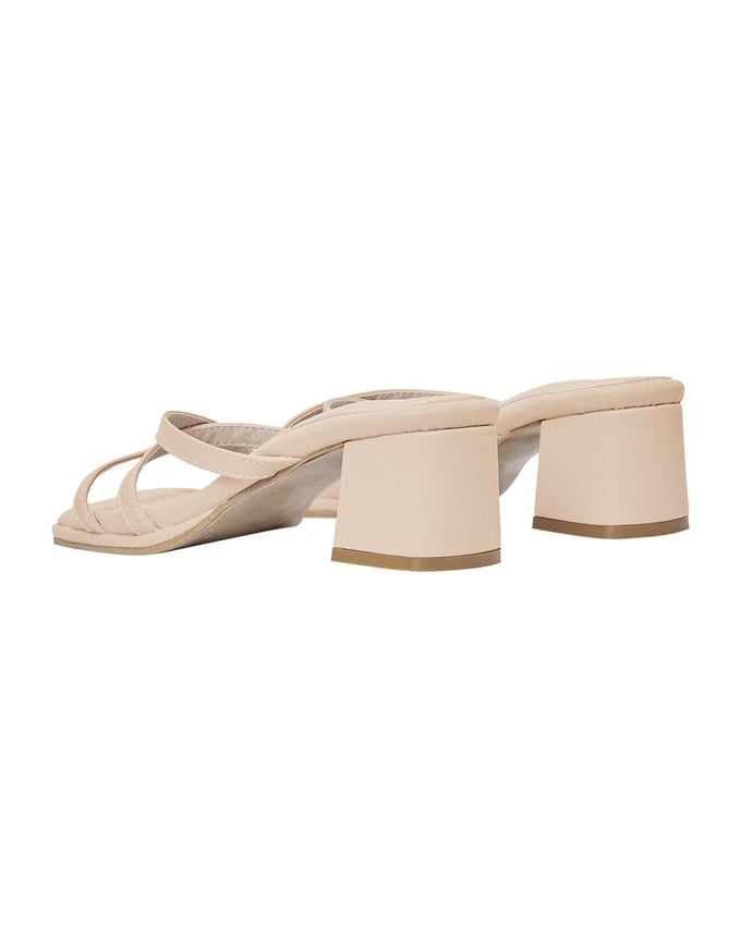 Cross-Strap Mid-Heel Sandals