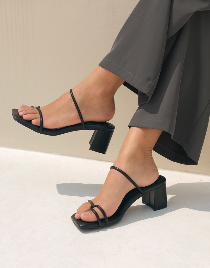Minimalist Strap Mid-Heel Sandals