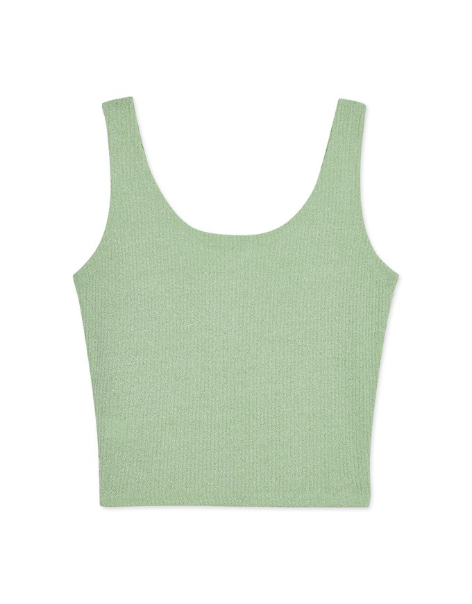 Crew Neck Knit Fitted Tank Top