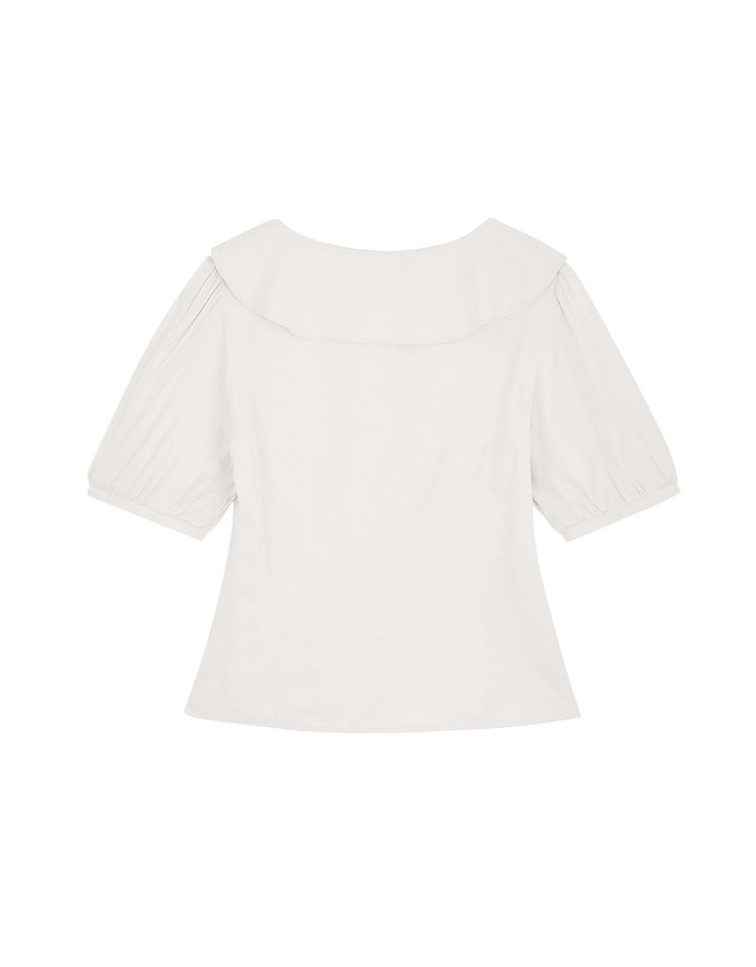 Overlap Ruffle Puff Sleeve Top