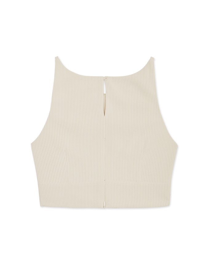 Textured Knotted Crop Tank Top