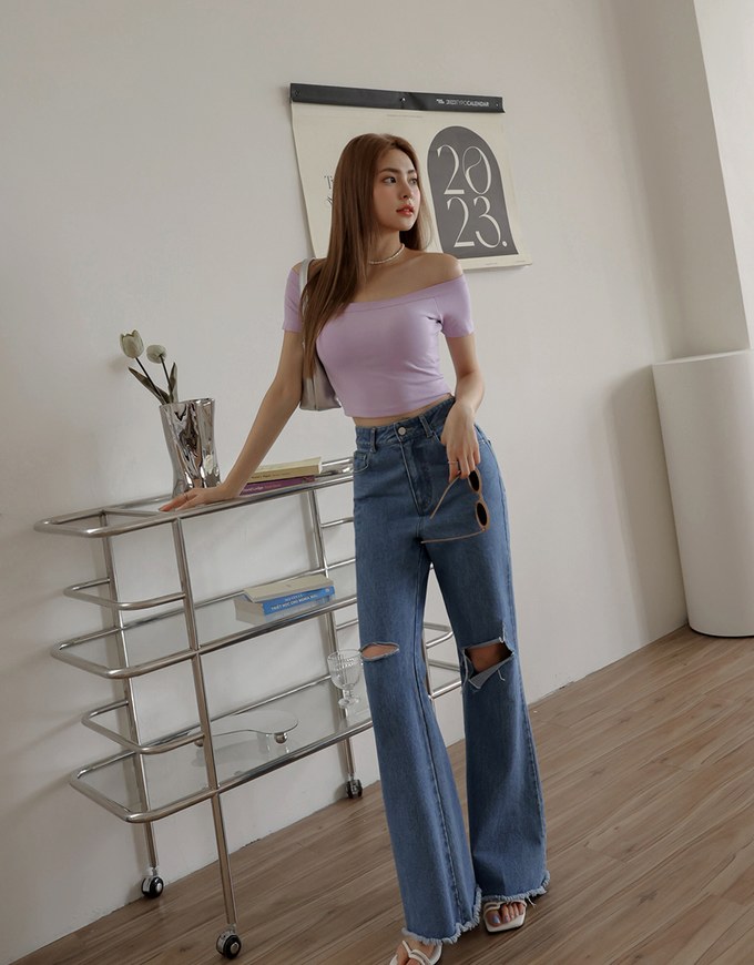 Casual Off Shoulder Top (With Padding)