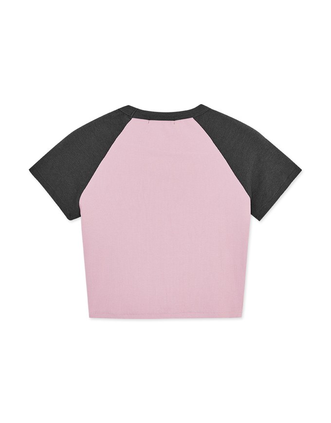 Contrast Color Fitted Short Sleeve Top