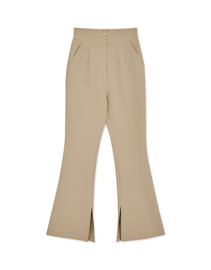 High Waisted Slit Flare Pants