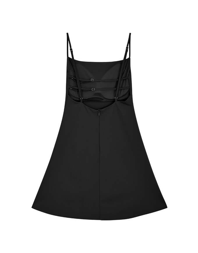 Cooling Bra Padded Open Back Fit And Flare Mini Dress