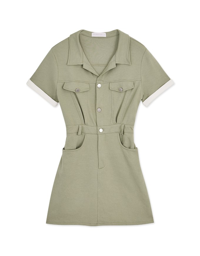 Workwear Lapel Mini Dress