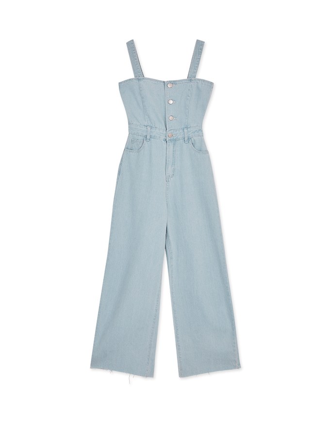 2way Denim Jeans Tank Jumpsuit