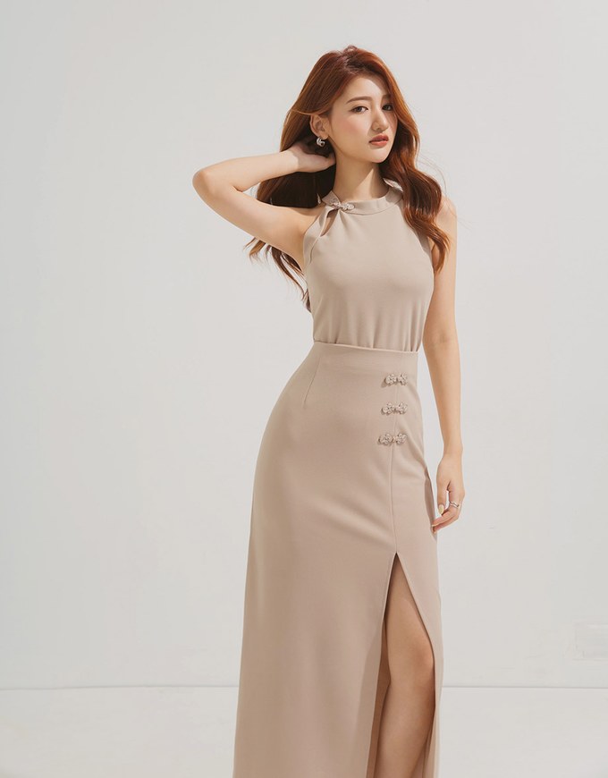 Shoulder Crop Hollow Cheongsam Top