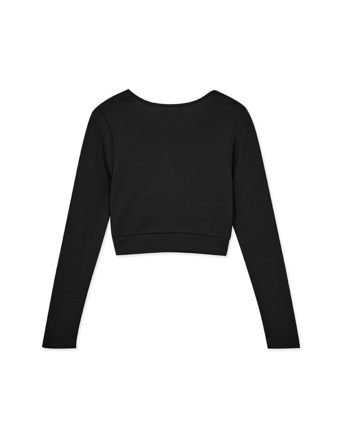 Square Neck Straight Pattern Crop Top