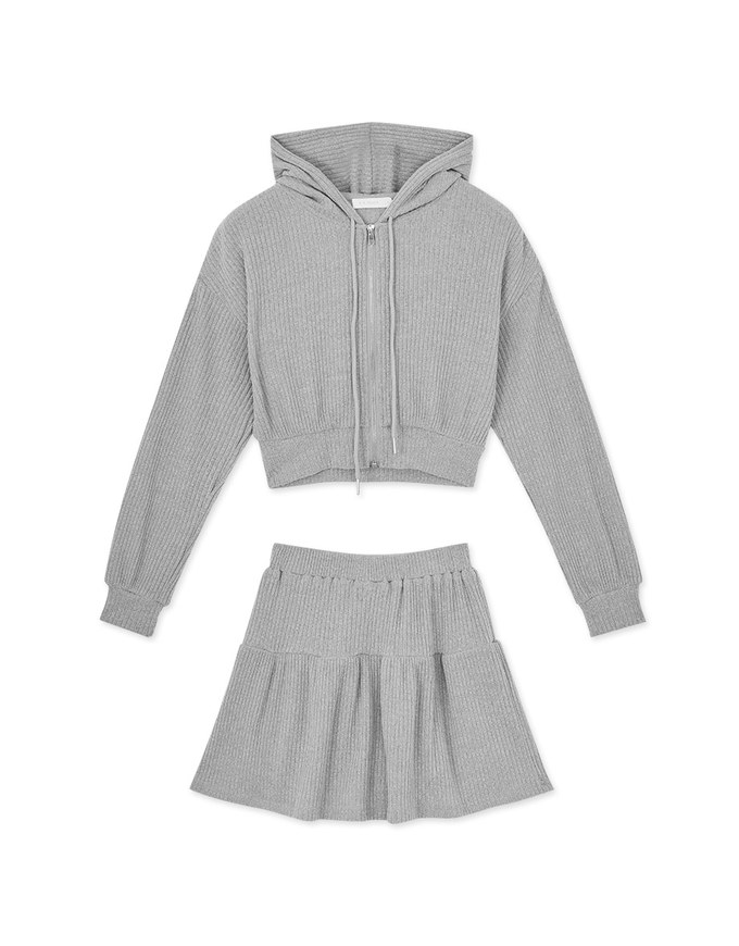 Comfortable Hooded Skirt Suit