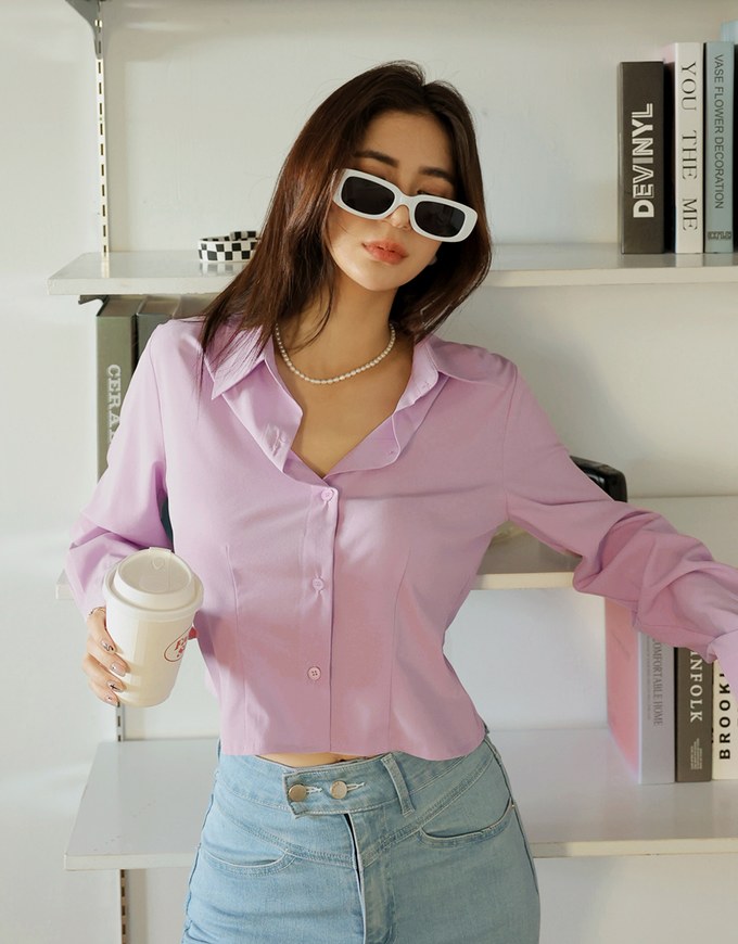 2Way Korean Style Slim Blouse Shirt