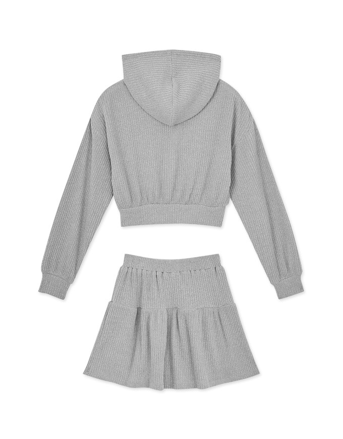 Comfortable Hooded Skirt Suit