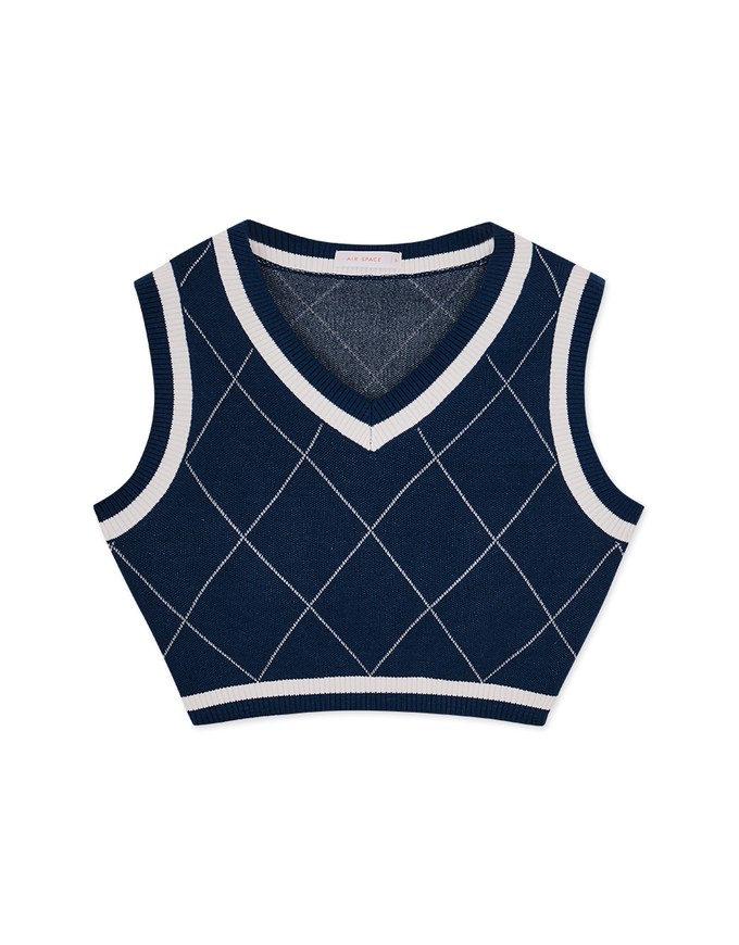 【Benefit】Preppy style Knit Vest Top
