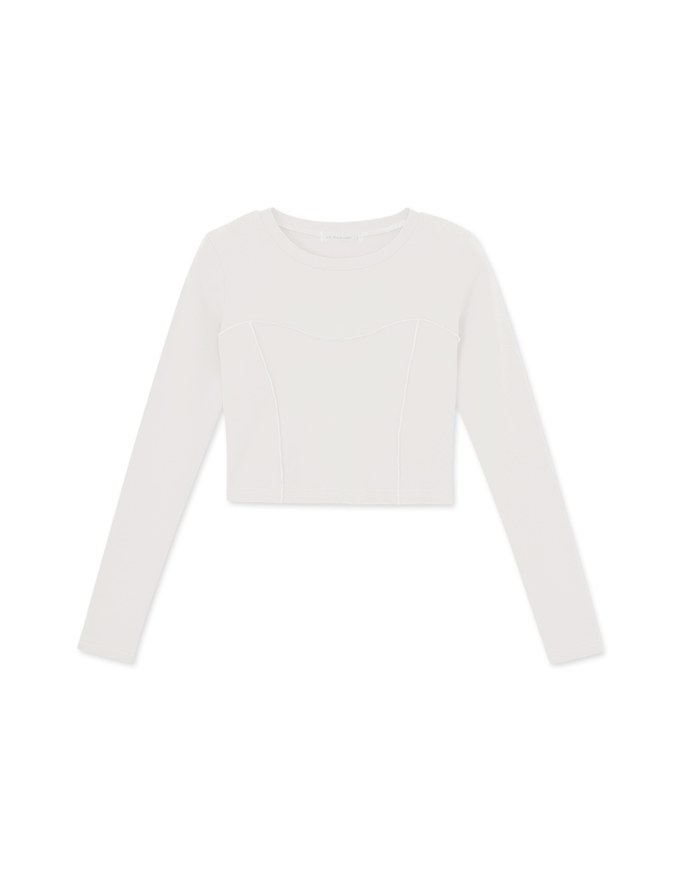 Dimensional Stitching Line Long Sleeve Top