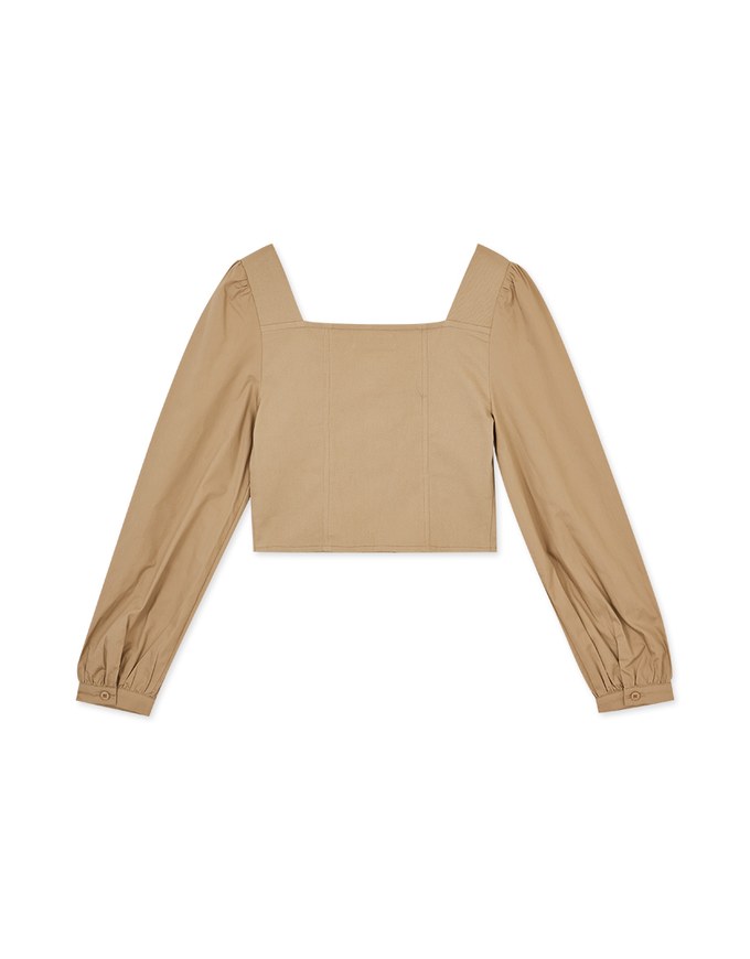 Mixed Material Splice Long Sleeve Top