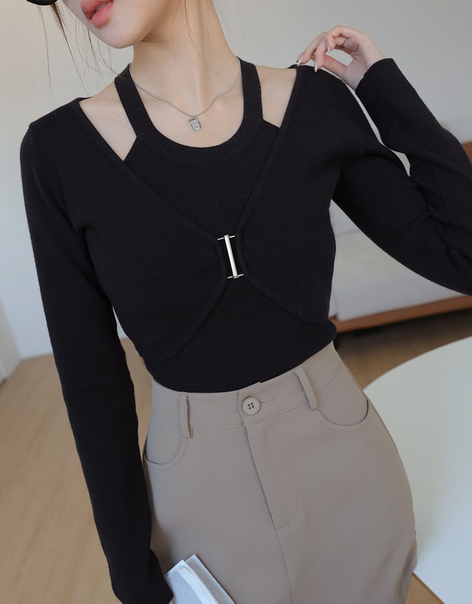 Two Piece Silky Knit Top