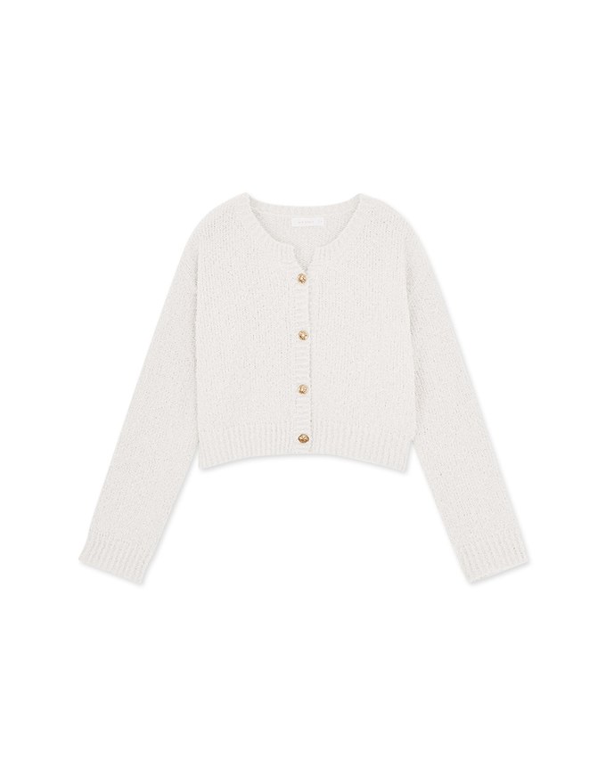 Puffy Textured Knit Top Cardigan