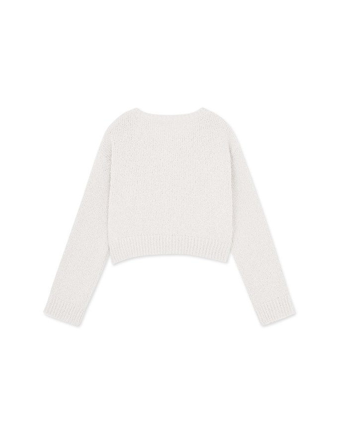 Puffy Textured Knit Top Cardigan