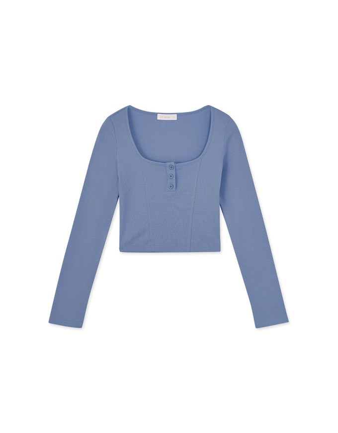 Plain Square Neck Knit Top