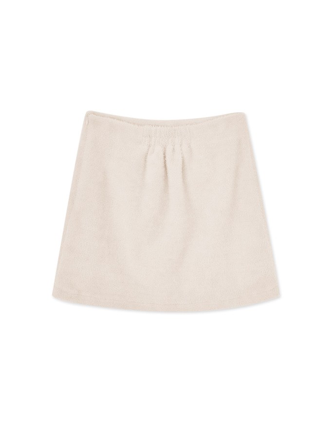 Fluffy Faux Fur Mini Skirt with Elastic Waistband