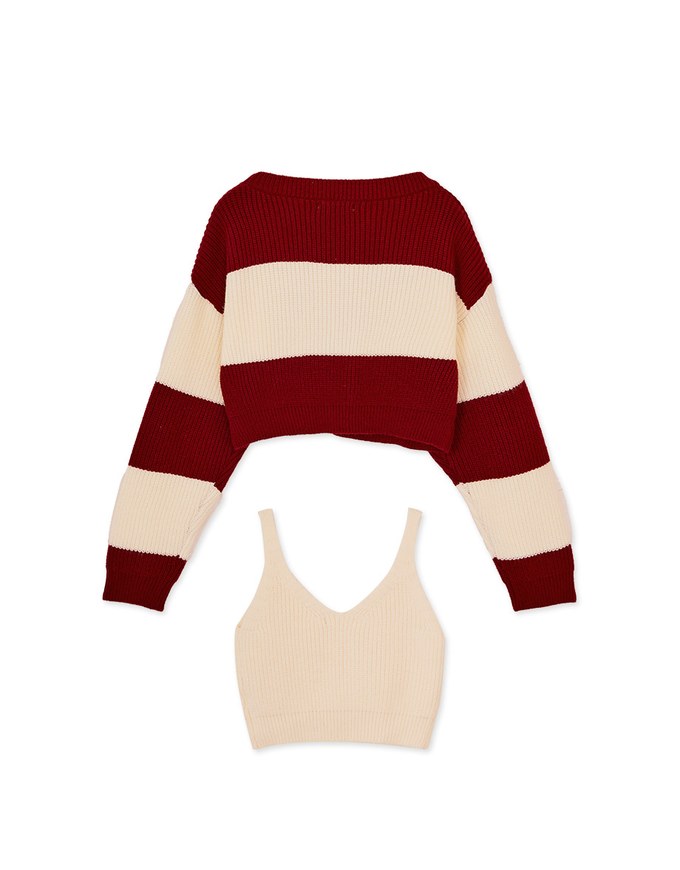 Two Piece Coarse Knit Top