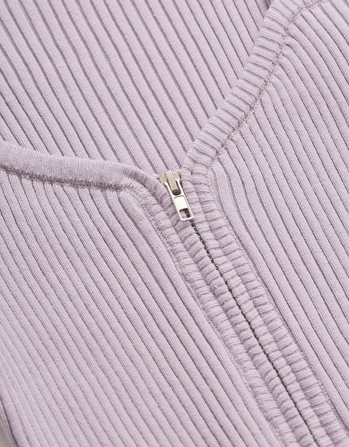 Double Zip Square Neck Knit Top