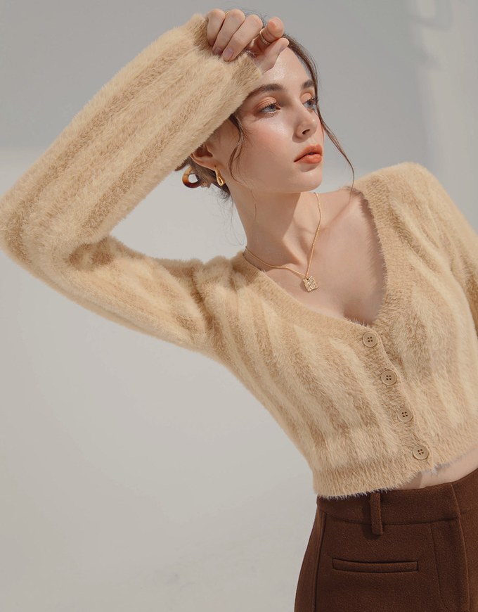 Contrast Color Striped Fleece Knit Top