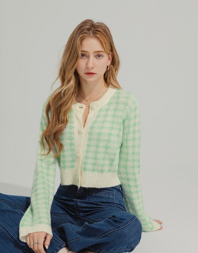 Argyle Plaid Knitted Top