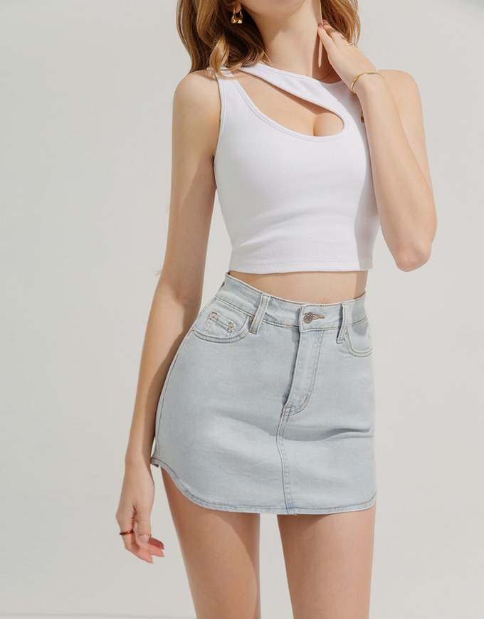 Supermodel Long Leg Denim Jeans Skirt