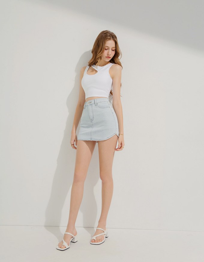 Supermodel Long Leg Denim Jeans Skirt