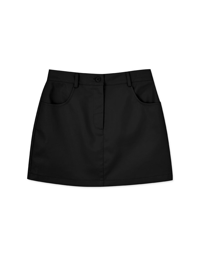 Stylish Bright Leather Skirt