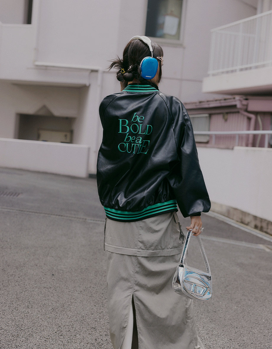 【SHIUAN'S DESIGN】Oversize Leather Baseball Jacket