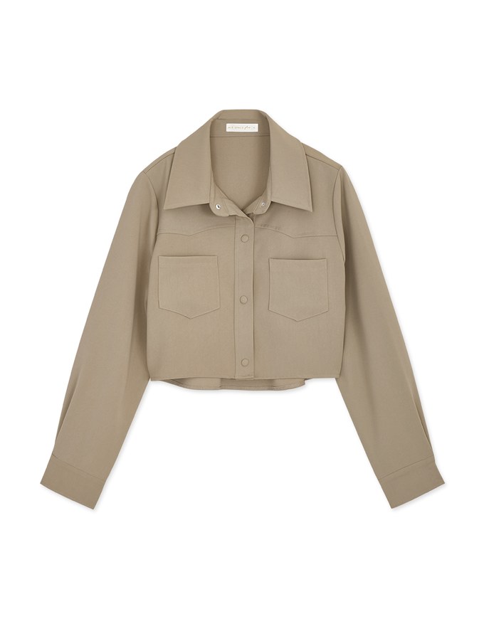 British Cropped Button-Down Blazer Jacket