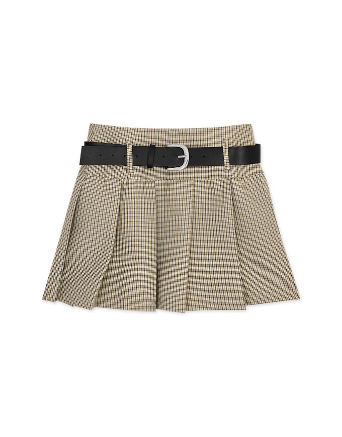 【SHIUAN'S DESIGN】Classic Pleated Mini Skirt (With Belt)