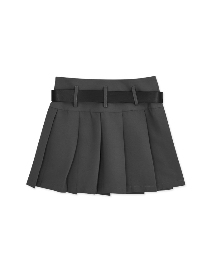 【SHIUAN'S DESIGN】Classic Pleated Mini Skirt (With Belt)