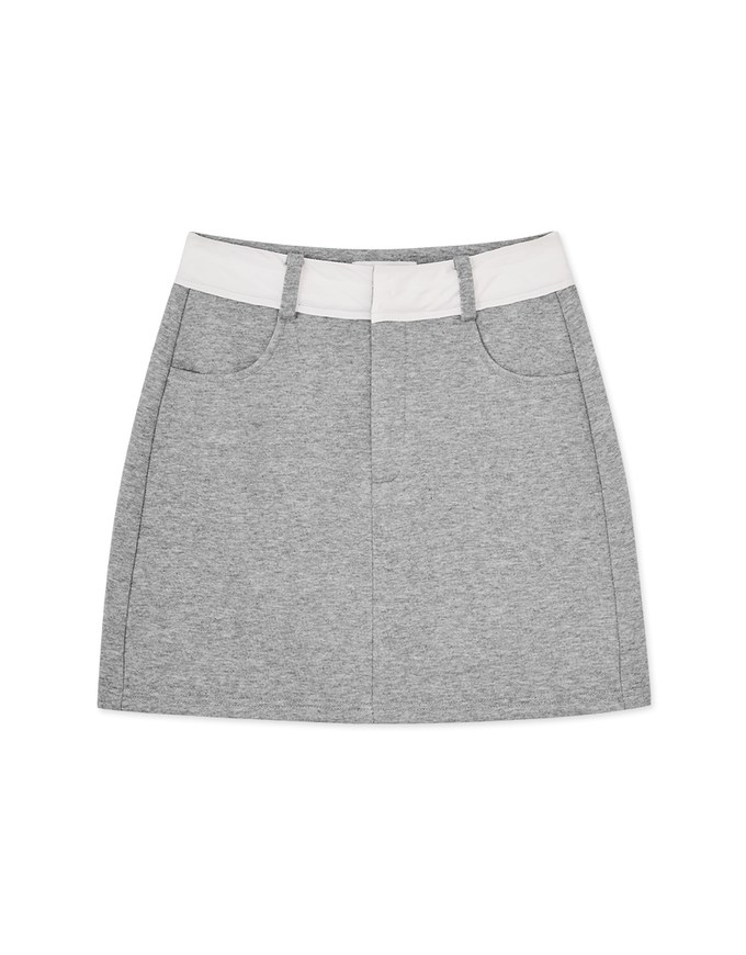 Contrast Color Fleece Skirt