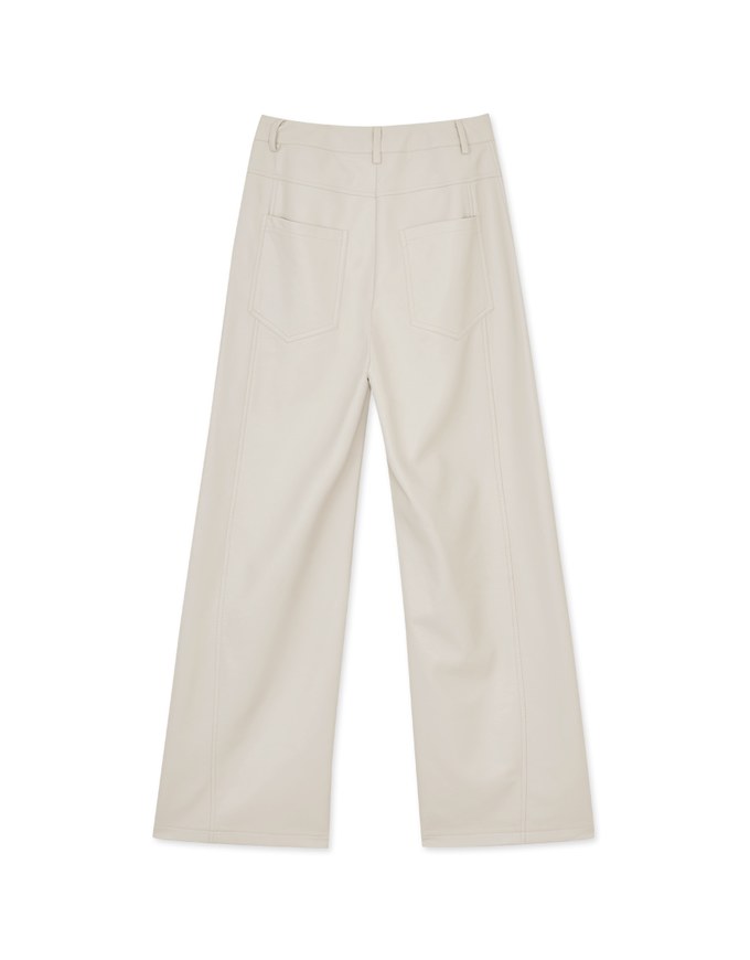 【MEIGO's Design】Fashionable Matte Faux Leather Wide Pants