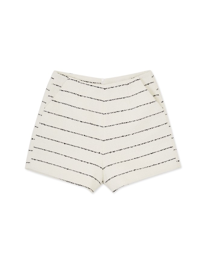 Simple Striped   Tweed Shorts