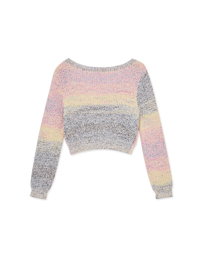 Colorful Rainbow Mixed Knit Top