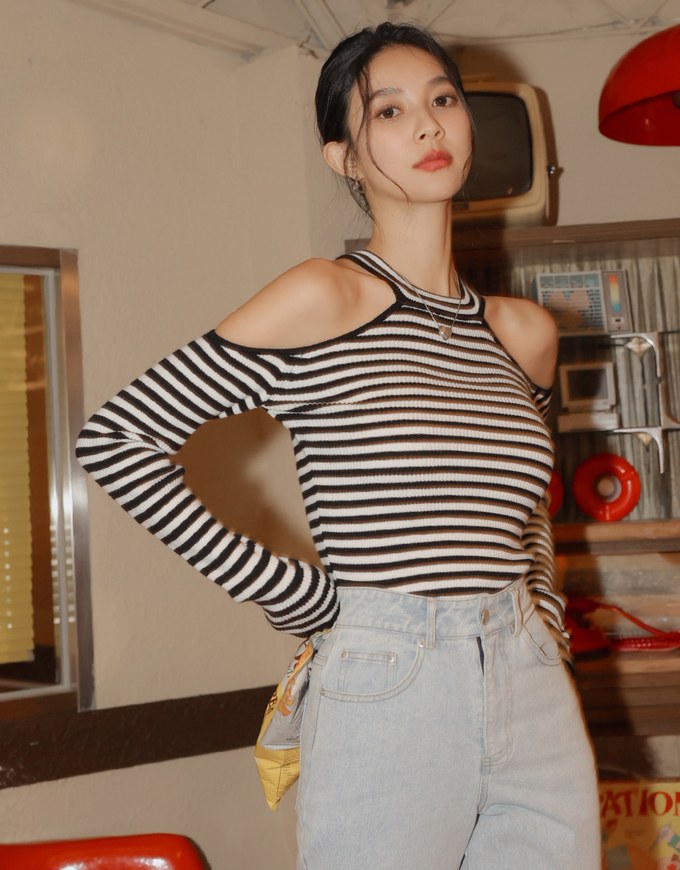 Off-Shoulder Striped Top