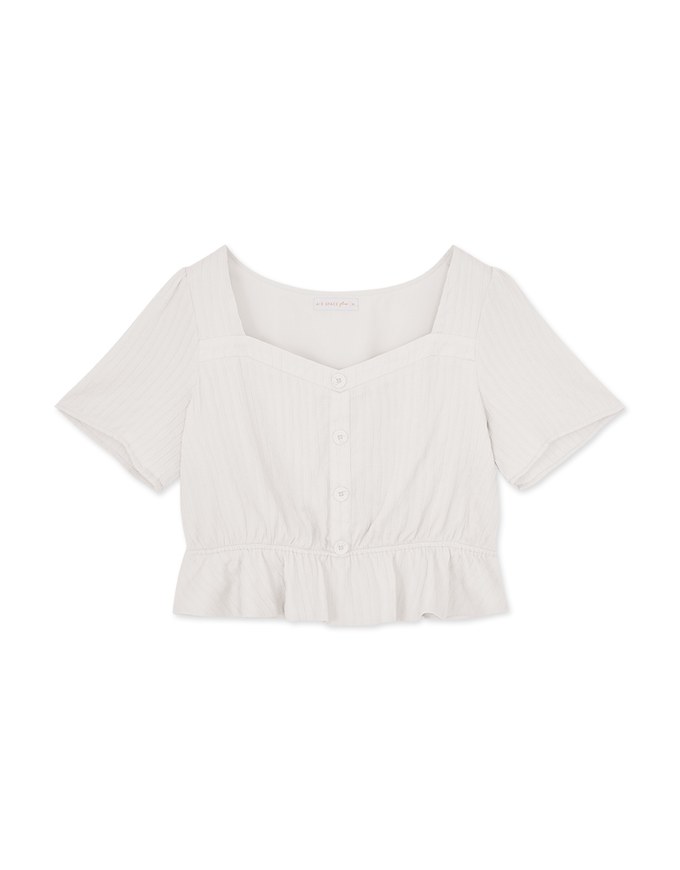 French Square Neck Ruffle Top