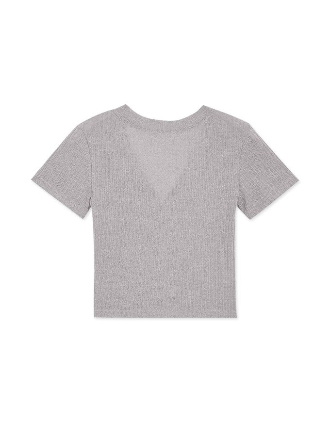 V Neck Transparent Thin Knit Top