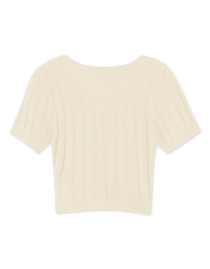 Slightly Sheer Twisted Knit Top